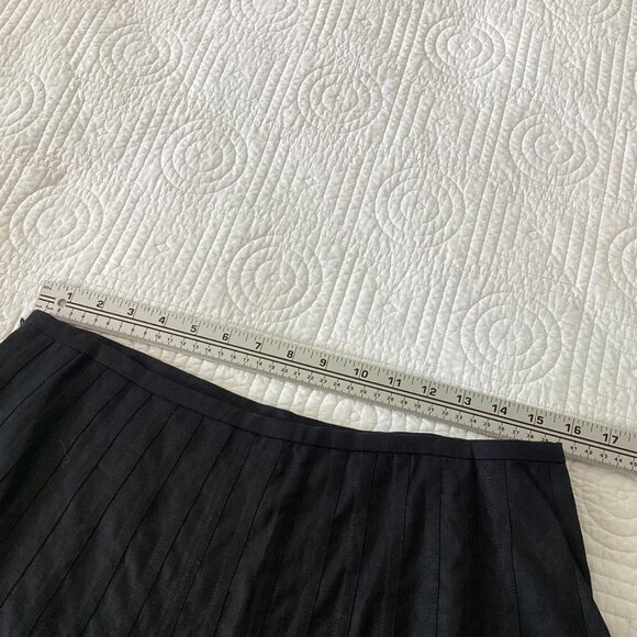 NWT Ann Taylor LOFT Pleated 100% Linen Black Skirt Size 10 - Picture 6 of 10